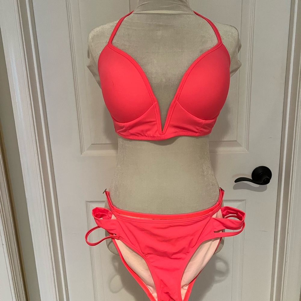 PINK Victoria's Secret Coral Bikini Set